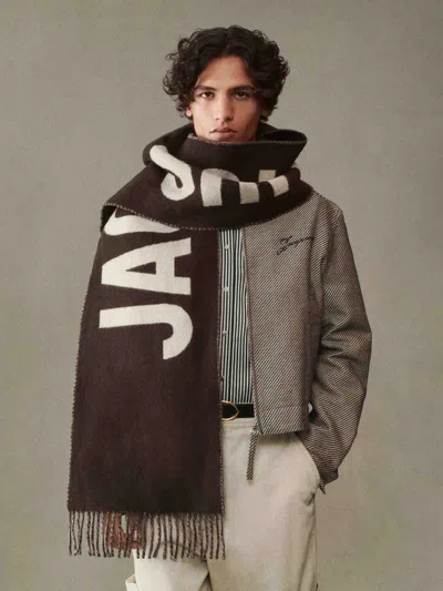 Jacquemus Wool Jacquard Scarf In Brown