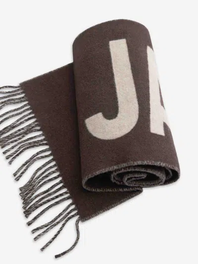 Jacquemus Wool Jacquard Scarf In Brown