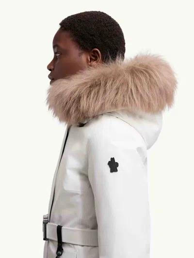 Moncler Laplance Fur-trimmed Belted Down Ski Jacket In White