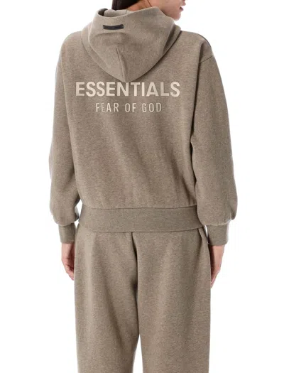 Fear Of God Essential Classic Fleece Hoodie In Purple