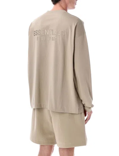 Fear Of God Essential Classic Long Sleeves T-shirt In Brown