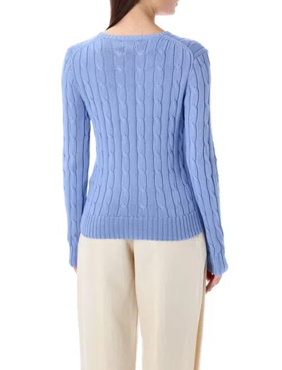 Polo Ralph Lauren Cable-knit Cotton Crewneck Sweater In Blue