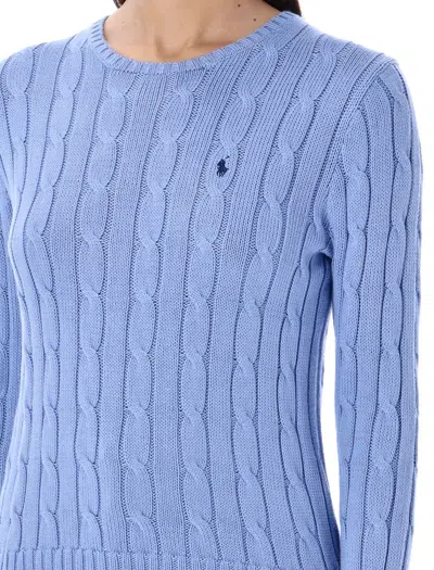 Polo Ralph Lauren Cable-knit Cotton Crewneck Sweater In Blue