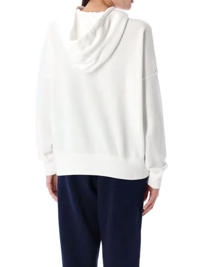 Polo Ralph Lauren Strpe Br Hd Long Sleeve Sweatshirt In White