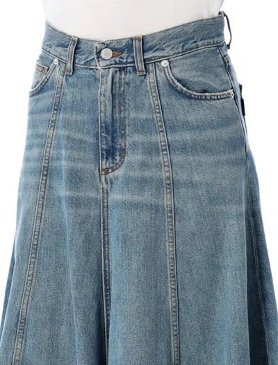 Haikure Serenity Denim Midi Skirt In Blue
