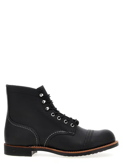 Red Wing Shoes Lace-up Ankle Boots Contrast Stitching In Black