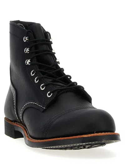 Red Wing Shoes Lace-up Ankle Boots Contrast Stitching In Black