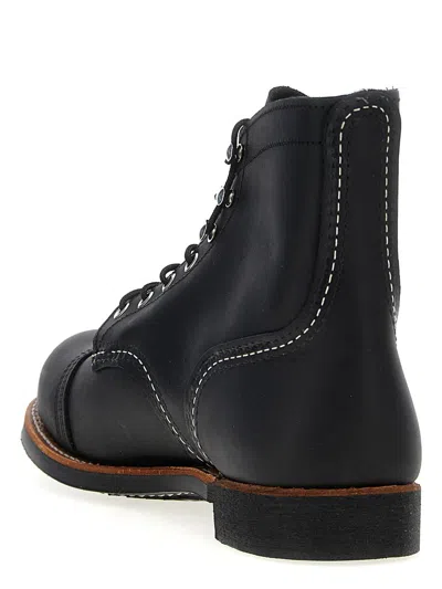 Red Wing Shoes Lace-up Ankle Boots Contrast Stitching In Black