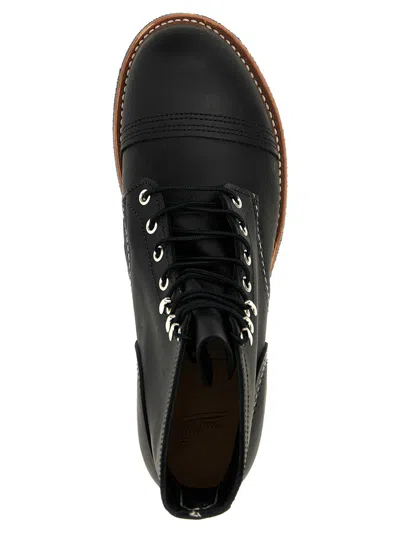 Red Wing Shoes Lace-up Ankle Boots Contrast Stitching In Black