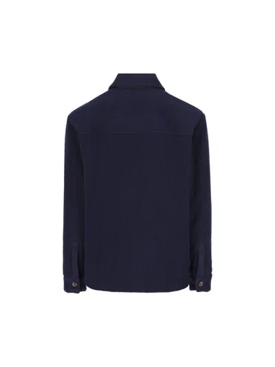 Fay Jacket Wool Blend Buttoned Cuffs In Blue