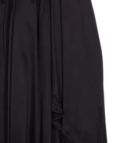 Chloé Pleated Mini Dress In Silk Satin In Black