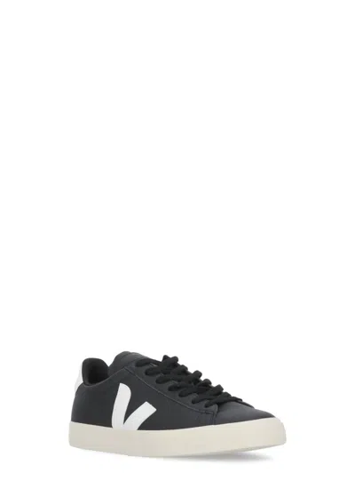 Veja Blackwhite Leather Sneakers In Black