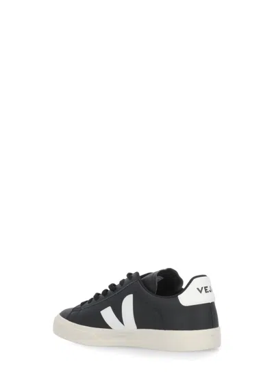 Veja Blackwhite Leather Sneakers In Black