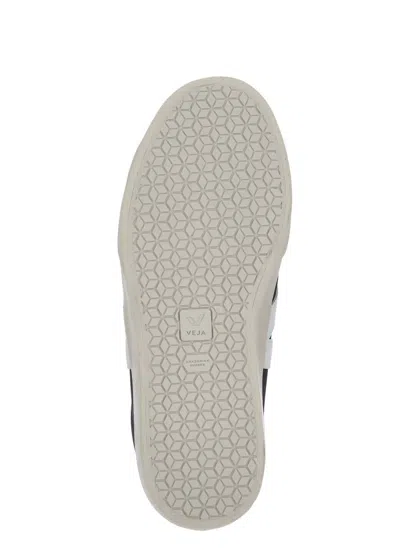 Veja Blackwhite Leather Sneakers In Black