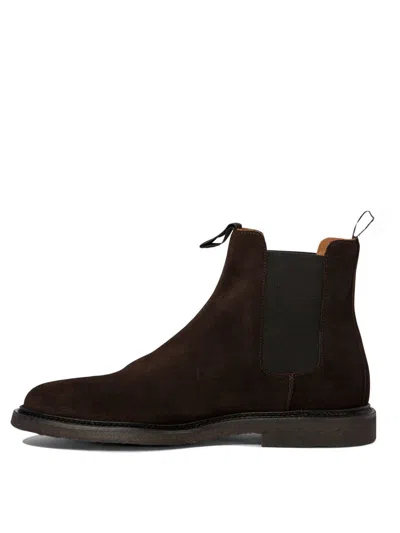 Common Projects Chelsea Classic Ankle Boots In Black Suede In Brown