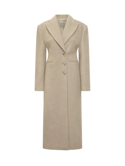 The Andamane Hourglass Buttoned Coat In Neutral