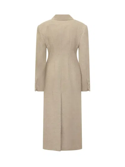 The Andamane Hourglass Buttoned Coat In Neutral