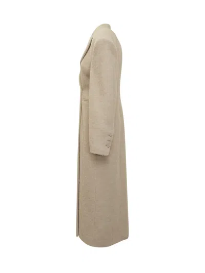The Andamane Hourglass Buttoned Coat In Neutral