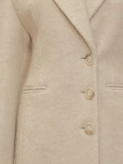 The Andamane Hourglass Buttoned Coat In Neutral