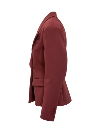 The Andamane Burgundy Double-breasted Blazer  In Red