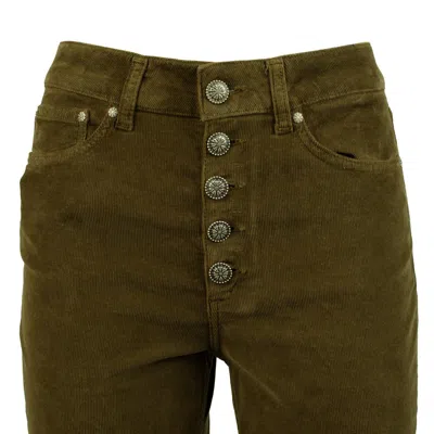 Dondup Koons Loose Velvet Pants In Green