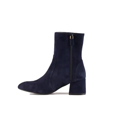Stuart Weitzman Flareblock 60 Zipper Bootie In Blue