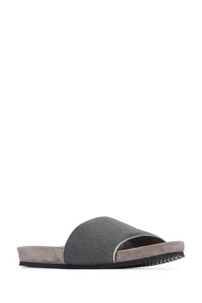 Brunello Cucinelli Slippers In Gray