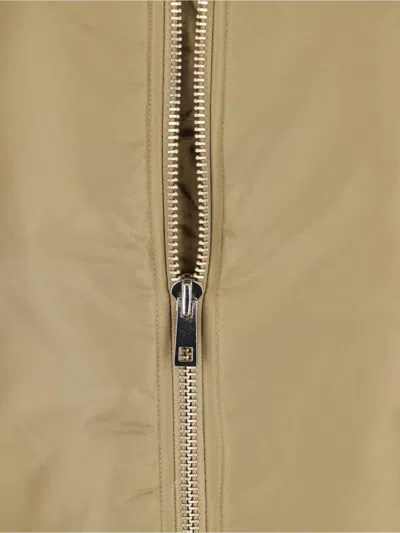 The Frankie Shop Padded Bomber Jacket With Zip Closure And Ribbed Finishes In Green