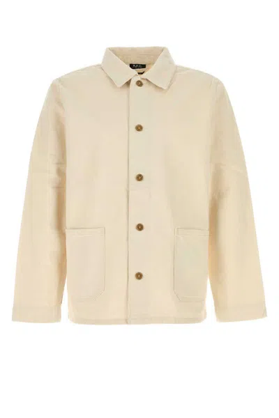 Apc A.p.c. Sand Denim Kerlouan Jacket In Brown