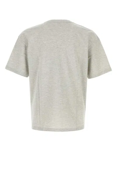 Saint Laurent Grey Crewneck T-shirt With Cassandre Embroidery In Cotton Man In Gray