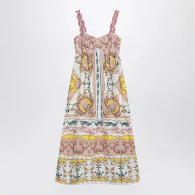 Farm Rio Linen-blend Dress With Nautical Print In Multi