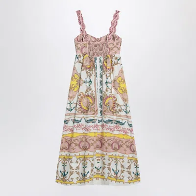 Farm Rio Linen-blend Dress With Nautical Print In Multi