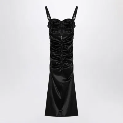 Dolce & Gabbana Draped Dress With Bra Detail In Multi