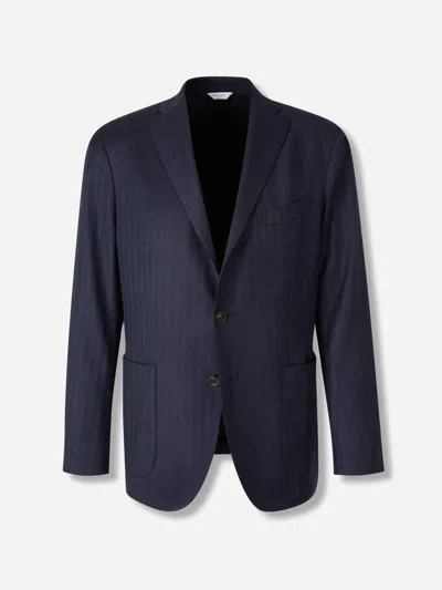 Boglioli Straight Cut Blazer In Blue