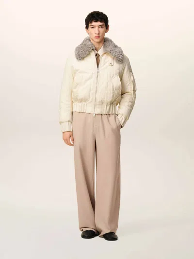 Ami Alexandre Mattiussi Ami Paris Quilted Bomber Jacket In Brown
