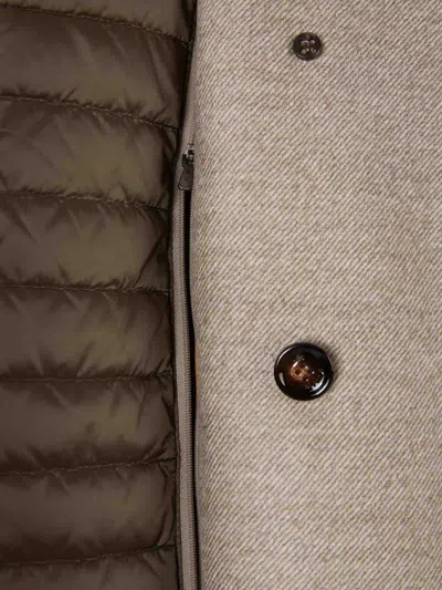 Moorer Hooded Button Jacket In Brown