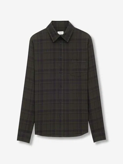 Saint Laurent Cassandre Shirt In Cotton Check In Red