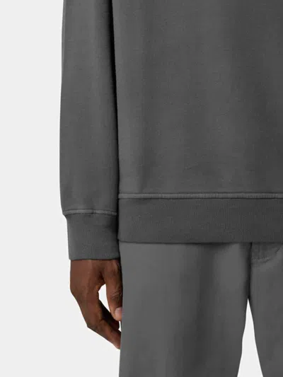 Stone Island Comfort-fit Crewneck Sweatshirt With Ribbed Trims In Black