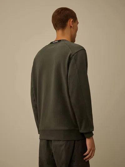 C.p. Company Lens-detail Crew-neck Sweatshirt In Black