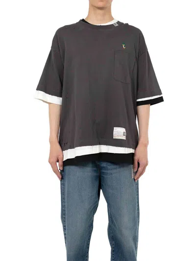 Miharayasuhiro Maison Mihara Yasuhiro Round Neck T-shirt In Gray