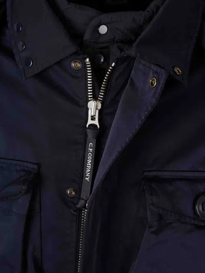 C.p. Company Patch-pocket Hooded Jacket In Blue