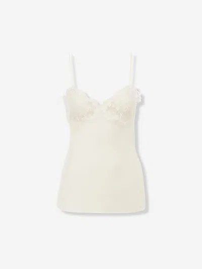 Chloé Lace-trimmed Silk Satin Camisole In White