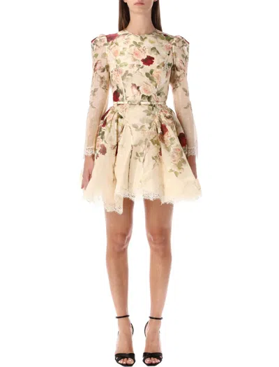 Zimmermann Mini Dress Flower Hypnotic In Brown
