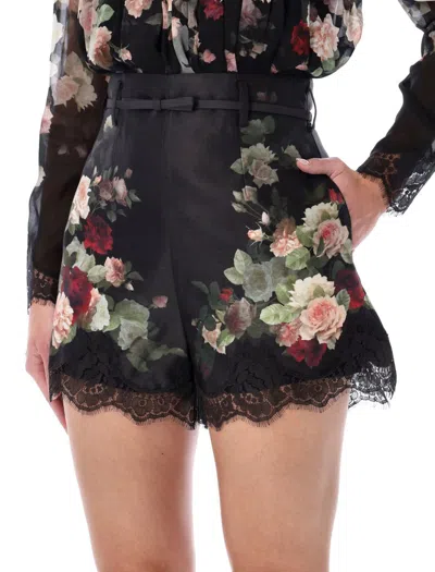 Zimmermann Flower Short In Black