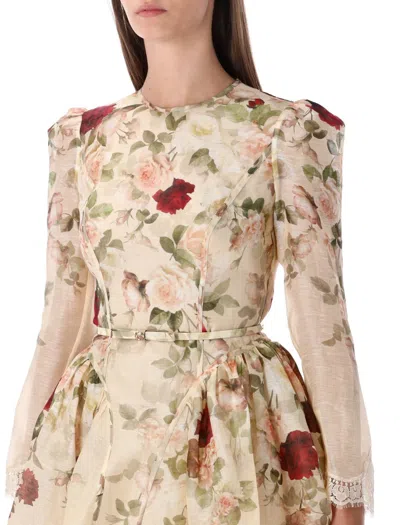 Zimmermann Mini Dress Flower Hypnotic In Brown