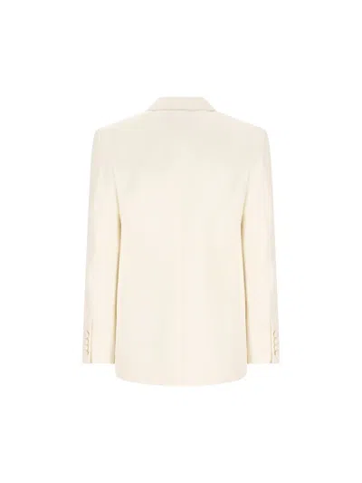 Valentino Double-breasted Peak-lapel Blazer In Neutral
