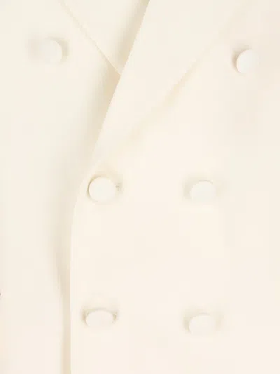 Valentino Double-breasted Peak-lapel Blazer In Neutral