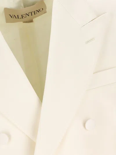 Valentino Double-breasted Peak-lapel Blazer In Neutral