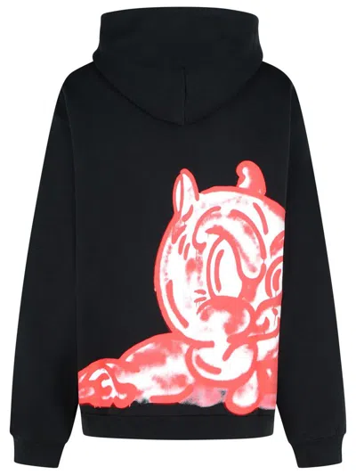 Marni Hooded Cotton Sweatshirt Graphic Print In Black