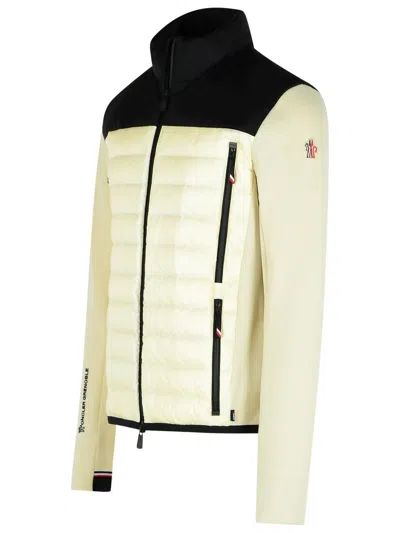 Moncler Padded Sweatshirt With High Collar And Pockets In Nude